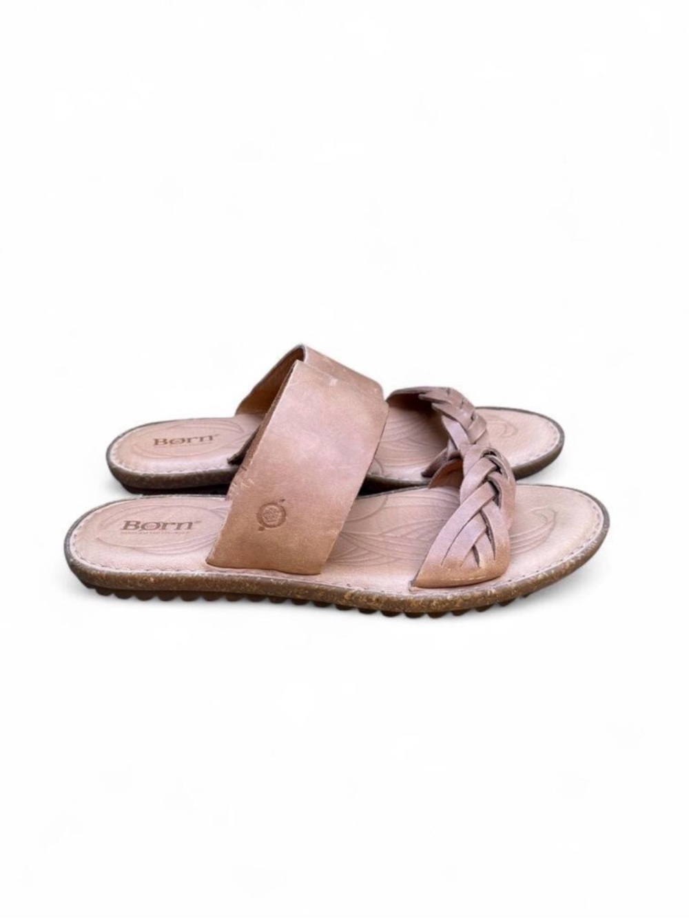 Børn Cherita Tan Braided Leather Slide Sandals 9M NWOT - Picture 2 of 7